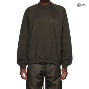 NWT Fear of God Essentials Men's Dark Gray Crewneck Sweatshirt XXS
